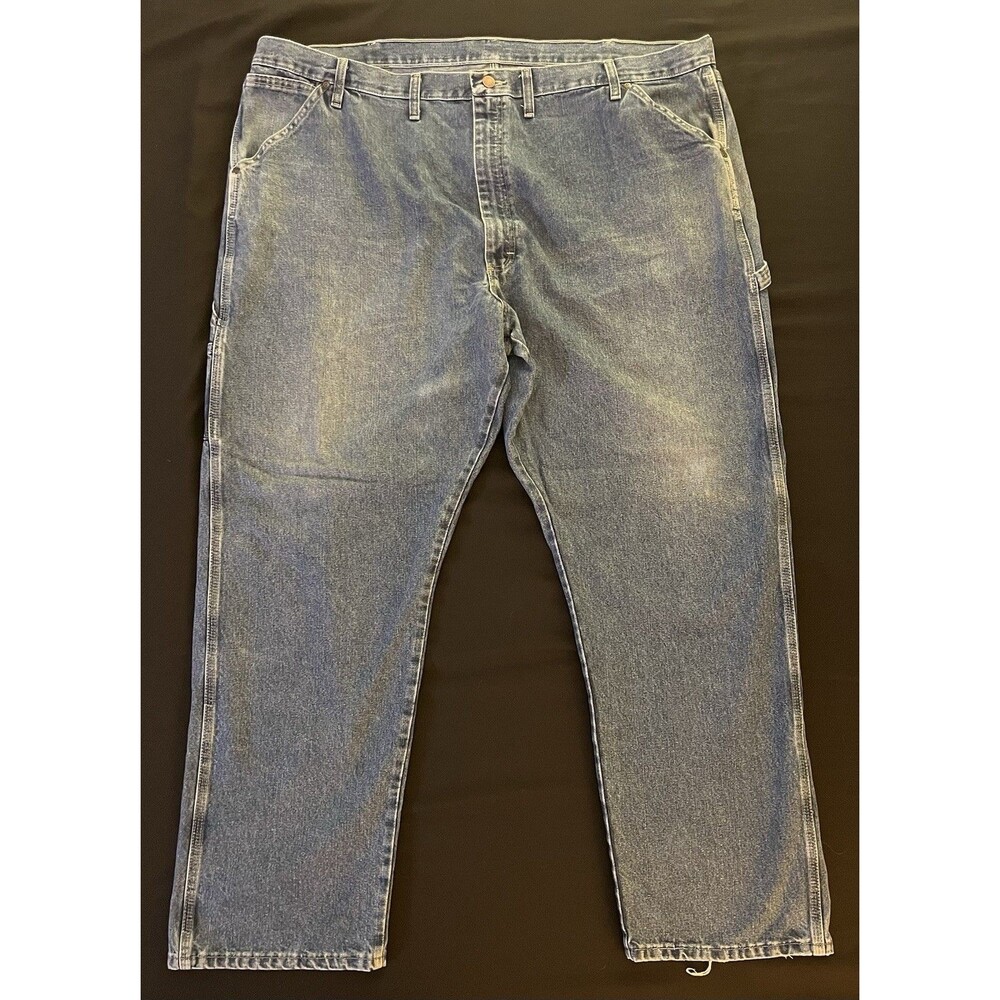Wrangler Authentics Men's Carpenter Jeans Straight Leg Blue Denim Medium Wash